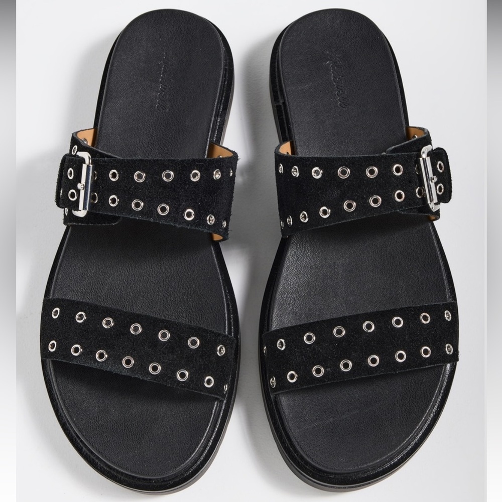 Madewell
The Dee Double Strap Slide Sandals Black Studded Slide Sandals 8
NNT